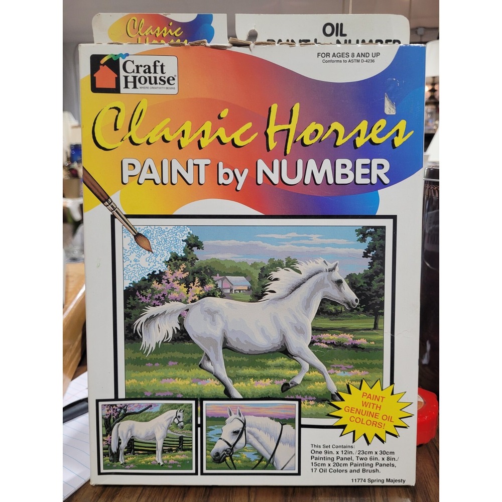 Craft House Oil Paint By Number Artist Touch 11774Spring 1998 Sealed Horses